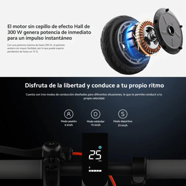 Xiaomi Patineta Scooter 4 Lite (2da Gen), Monopatín 25 Km/h - Imagen 4