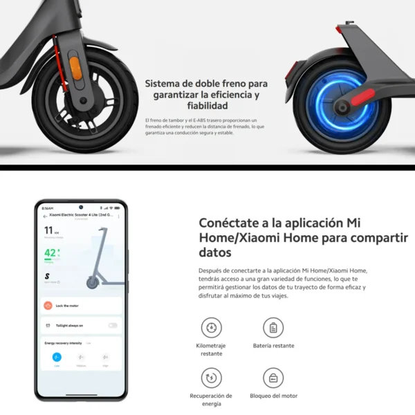 Xiaomi Patineta Scooter 4 Lite (2da Gen), Monopatín 25 Km/h - Imagen 6